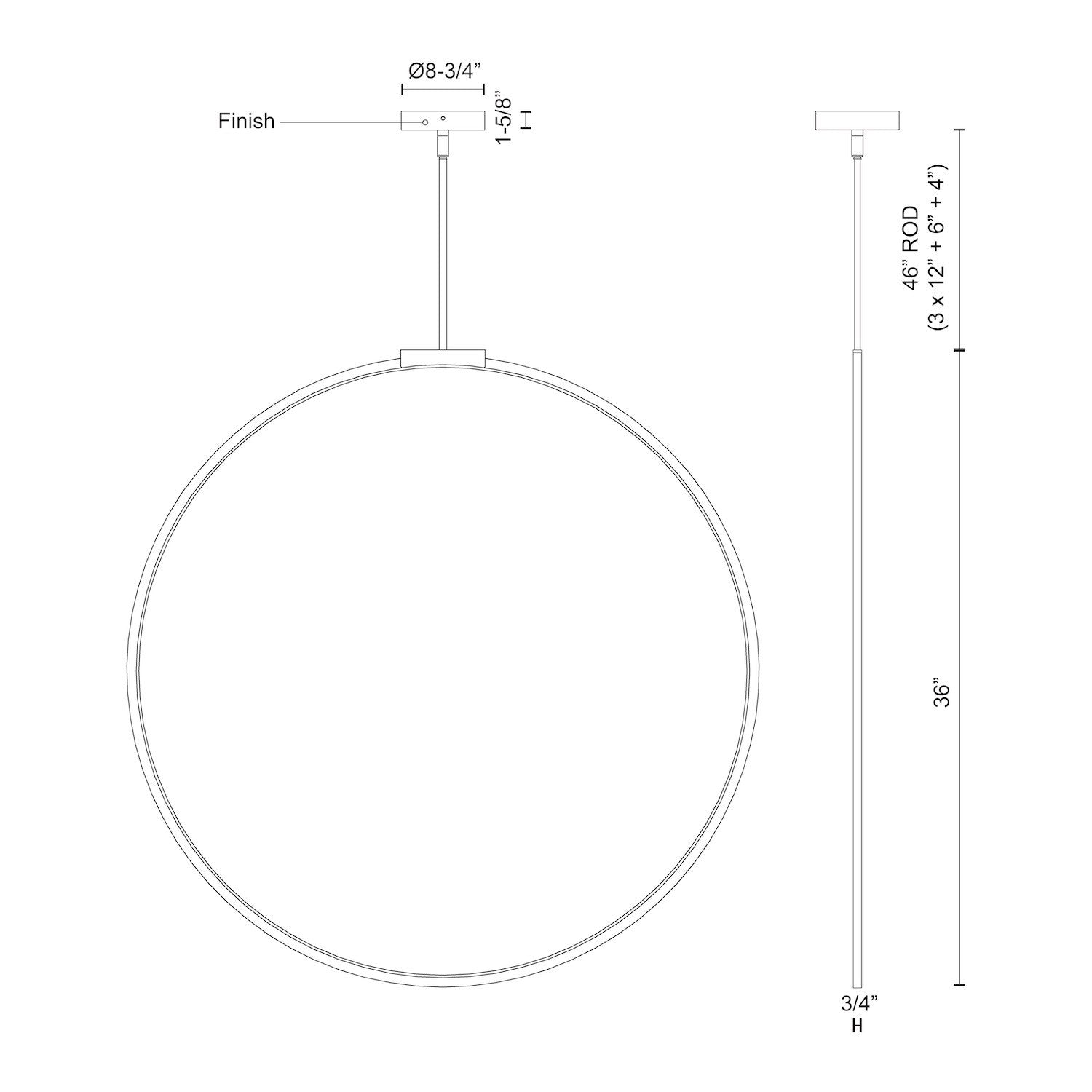 Cirque 36-in Pendant