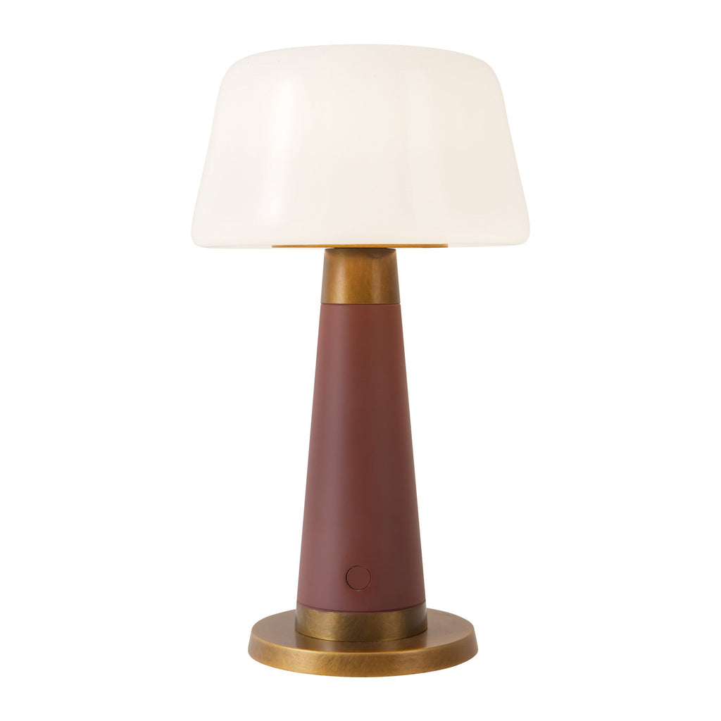 Clemence 6-in Table Lamp — Burgundy