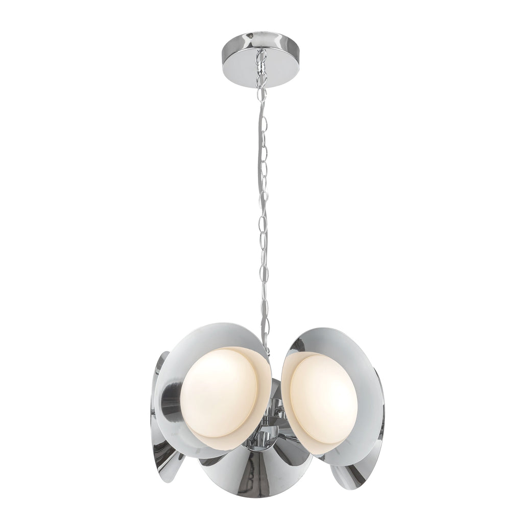 Cleo 16-in Chandelier — Chrome/Opal Glass [Universal Voltage]