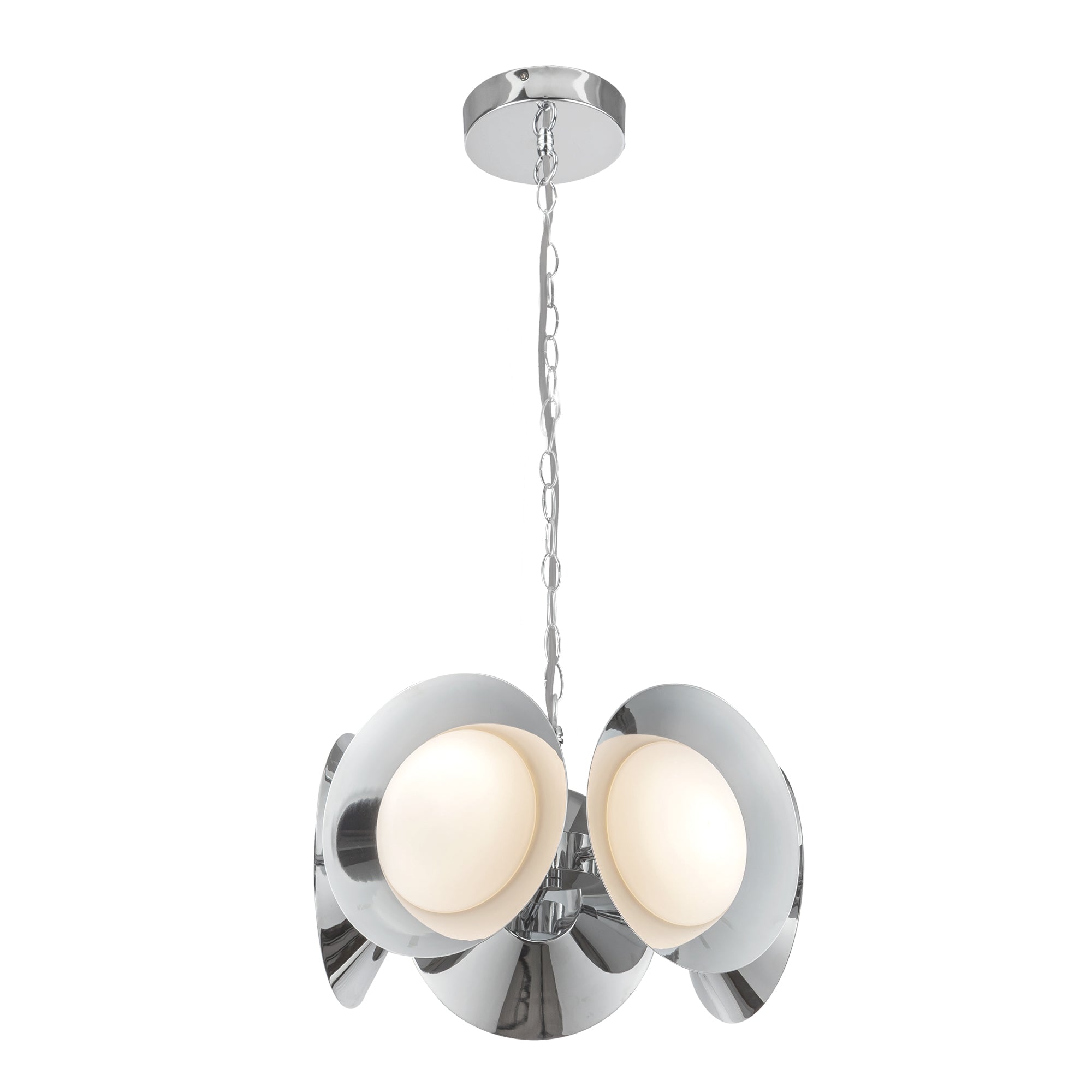 Cleo 16-in Chandelier — Chrome/Opal Glass [Universal Voltage]