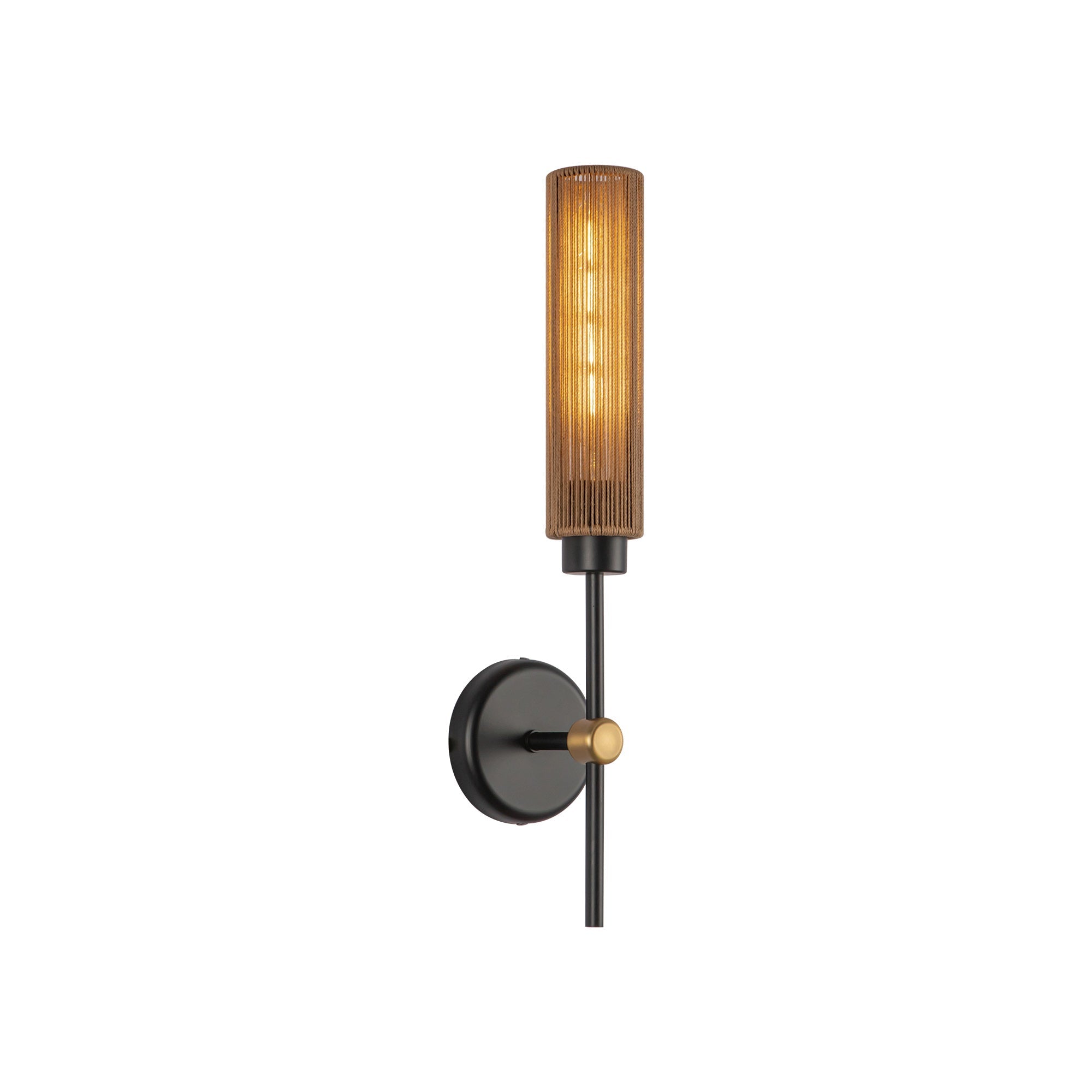 Colby 20-in Wall/Vanity Light — Matte Black/Tan Jute