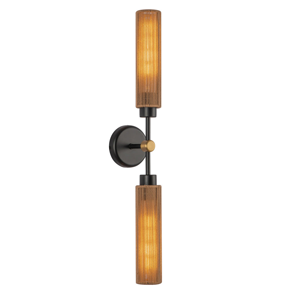 Colby 23-in Wall/Vanity Light — Matte Black/Tan Jute