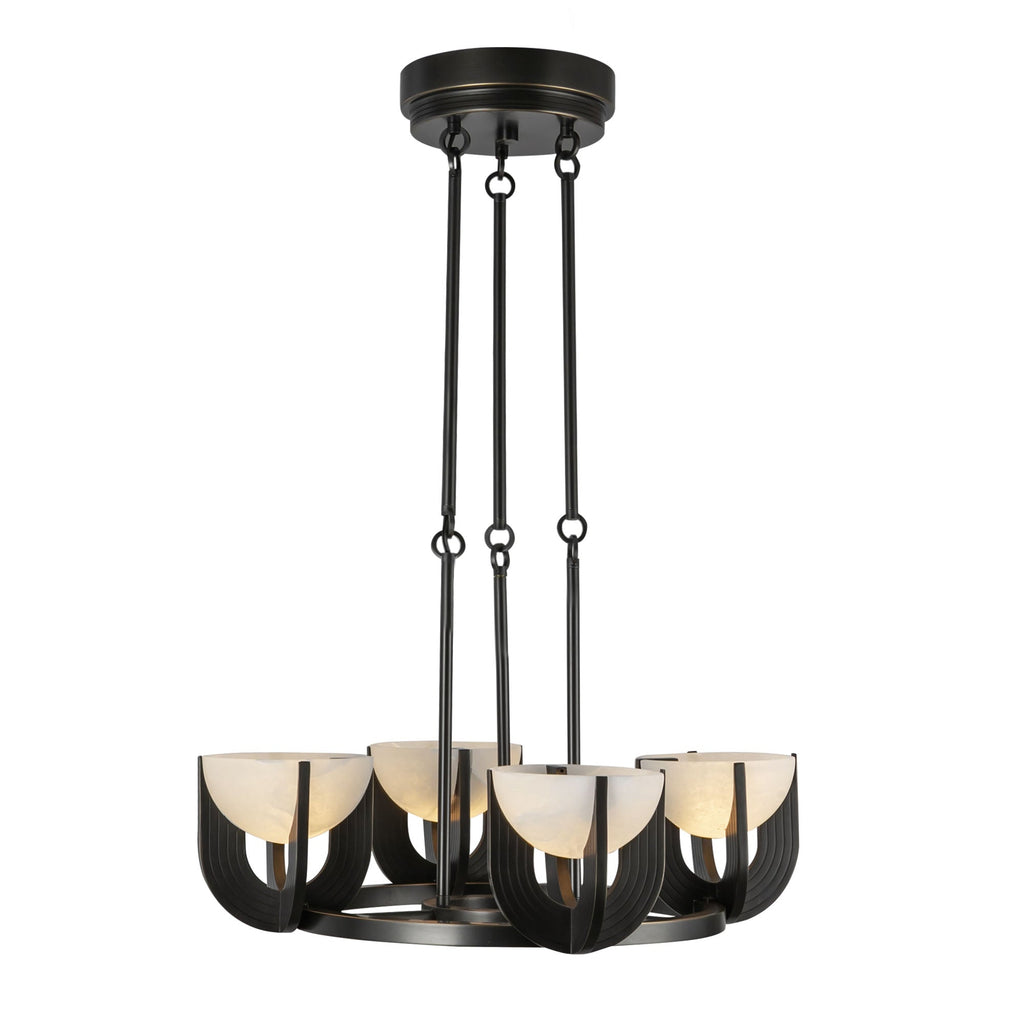 Colette 23-in Chandelier — Urban Bronze/Alabaster [Universal Voltage]