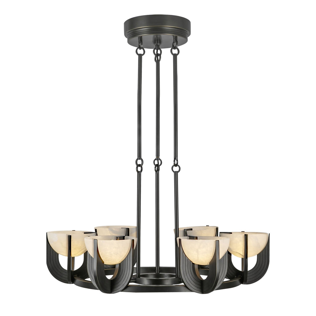 Colette 27-in Chandelier — Urban Bronze/Alabaster [Universal Voltage]