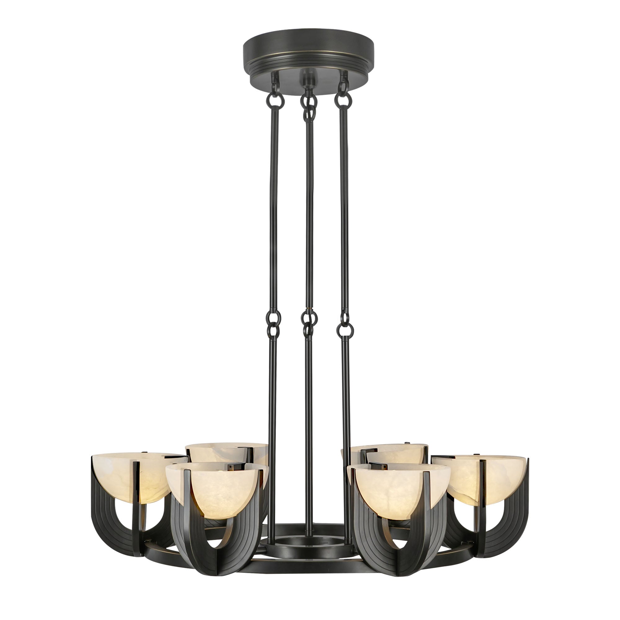 Colette 27-in Chandelier — Urban Bronze/Alabaster [Universal Voltage]