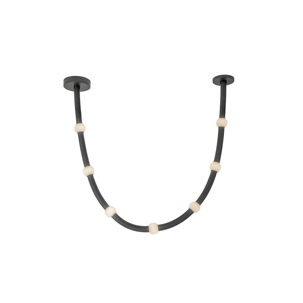 Corda 7-ft Pendant — Black/Opal Glass [Universal Voltage]
