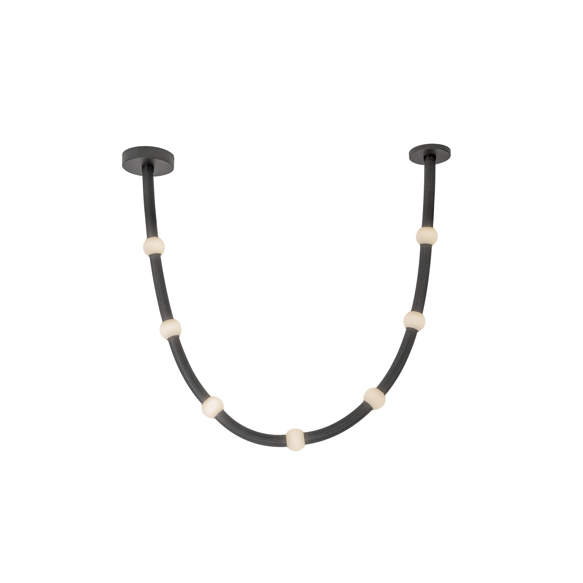 Corda 7-ft Pendant — Black/Opal Glass [Universal Voltage]