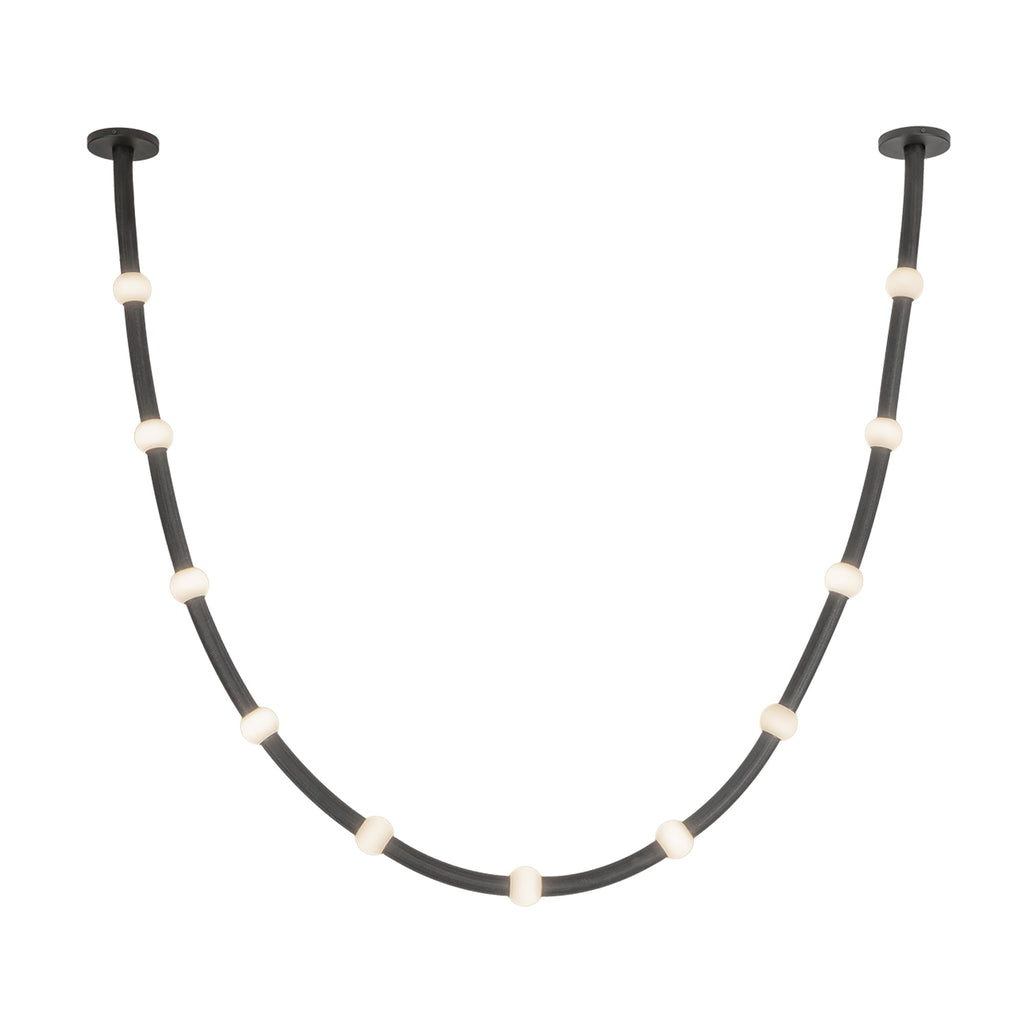 Corda 10-ft Pendant — Black/Opal Glass [Universal Voltage, 0-10 Dimming, and Remote Driver]