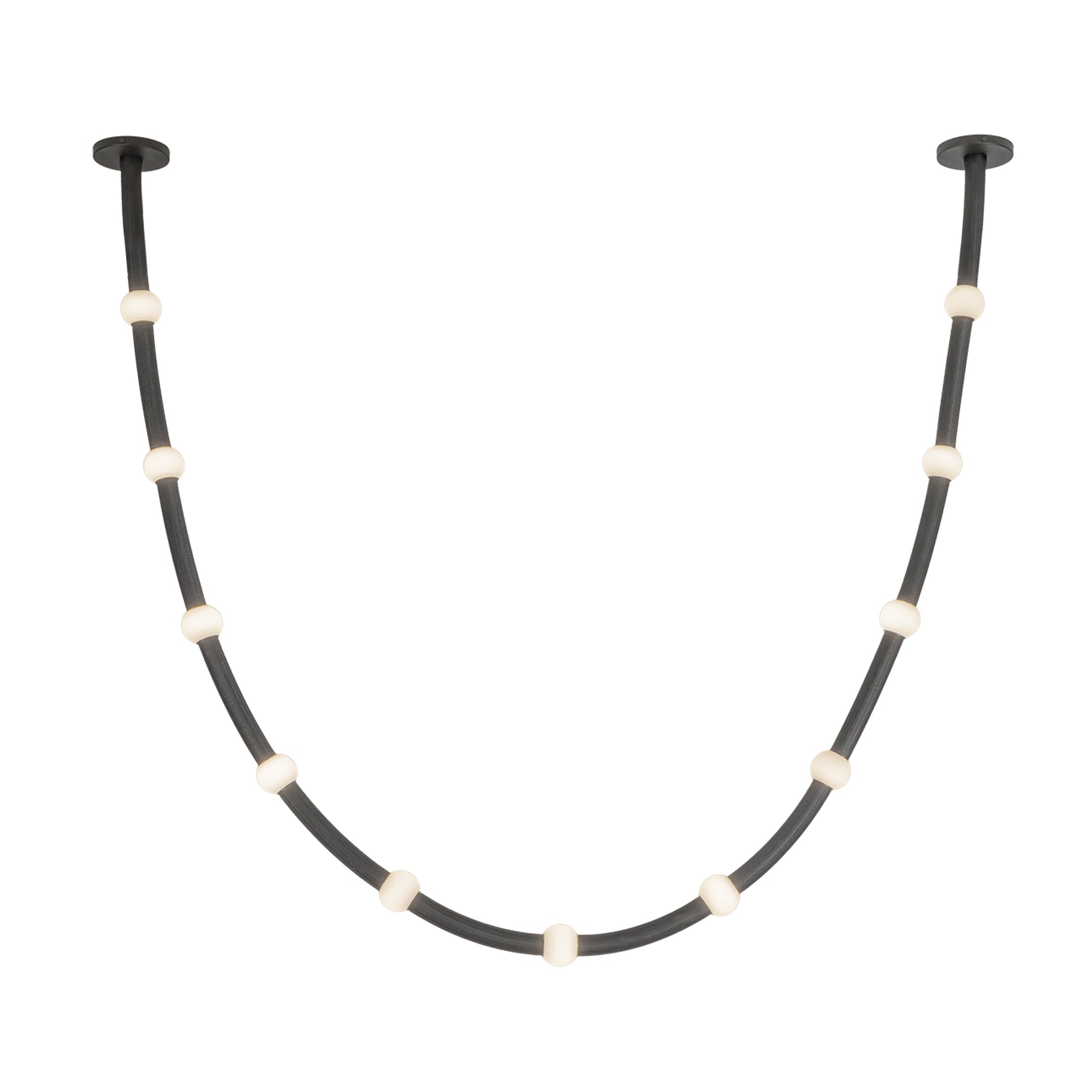 Corda 10-ft Pendant — Black/Opal Glass [Universal Voltage, 0-10 Dimming, and Remote Driver]
