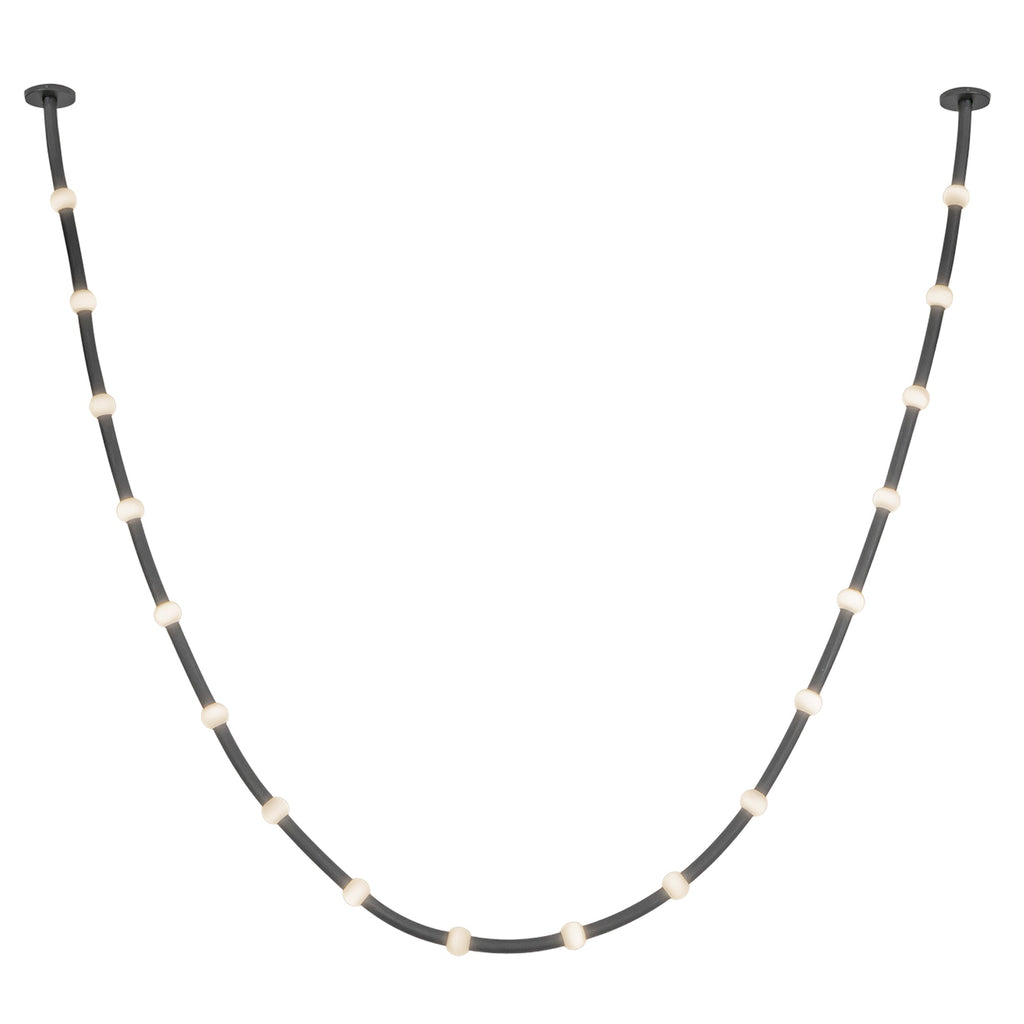 Corda 17-ft Pendant — Black/Opal Glass [Universal Voltage, 0-10 Dimming, and Remote Driver]