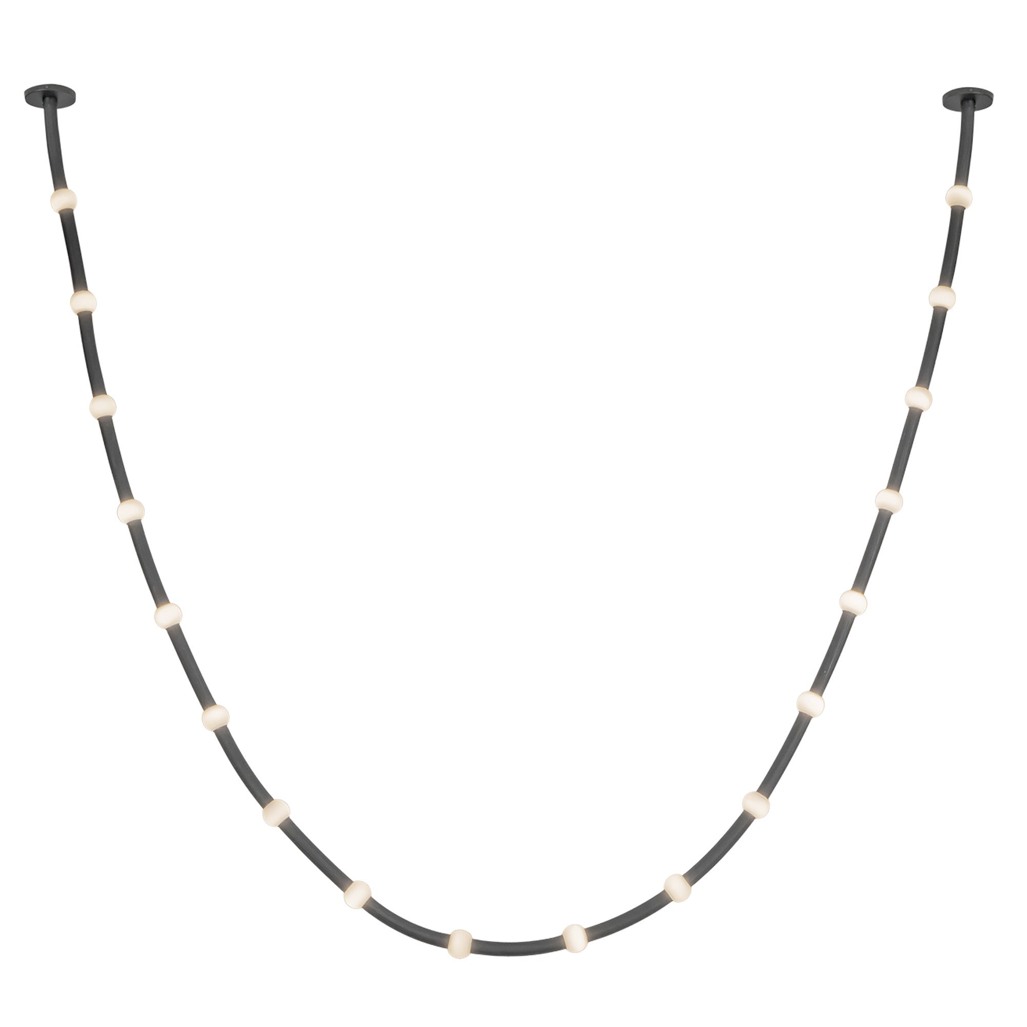 Corda 17-ft Pendant — Black/Opal Glass [Universal Voltage, 0-10 Dimming, and Remote Driver]