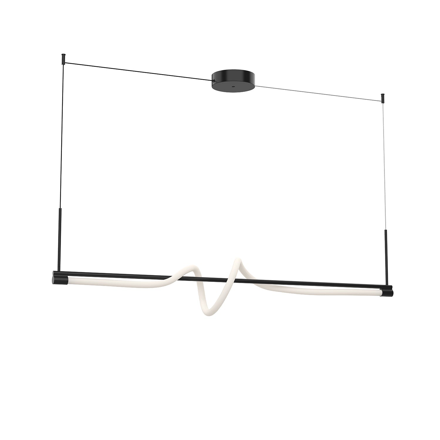 Cursive 54-in Linear Pendant — Black [Universal Voltage]