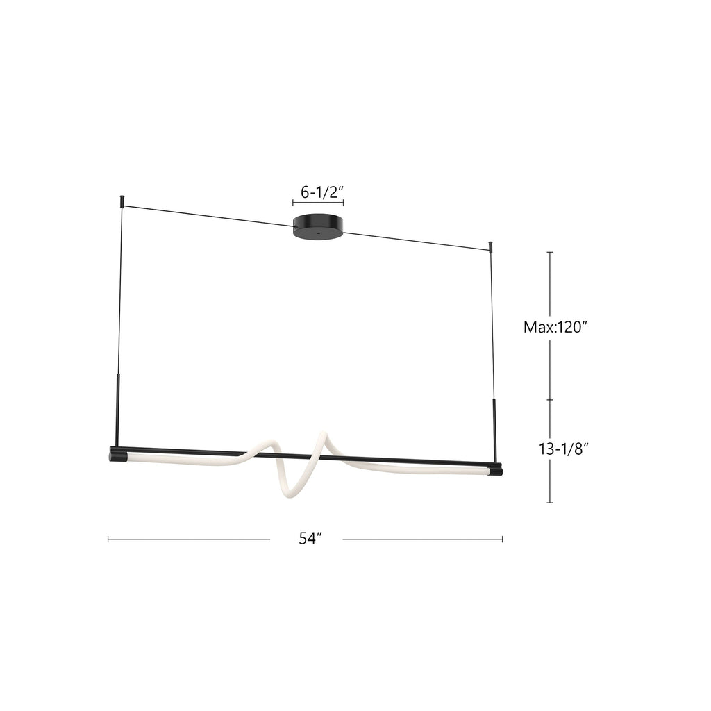 Cursive 54-in Linear Pendant