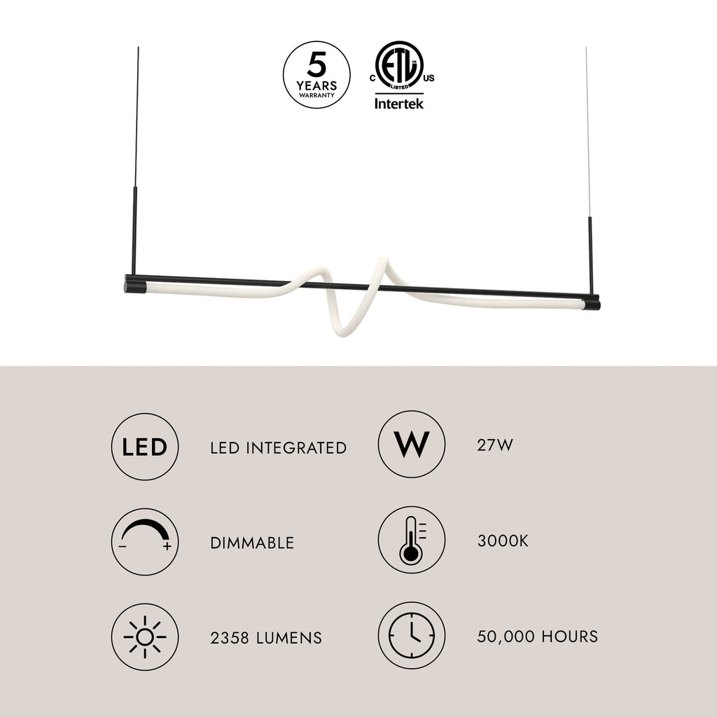 Cursive 54-in Linear Pendant