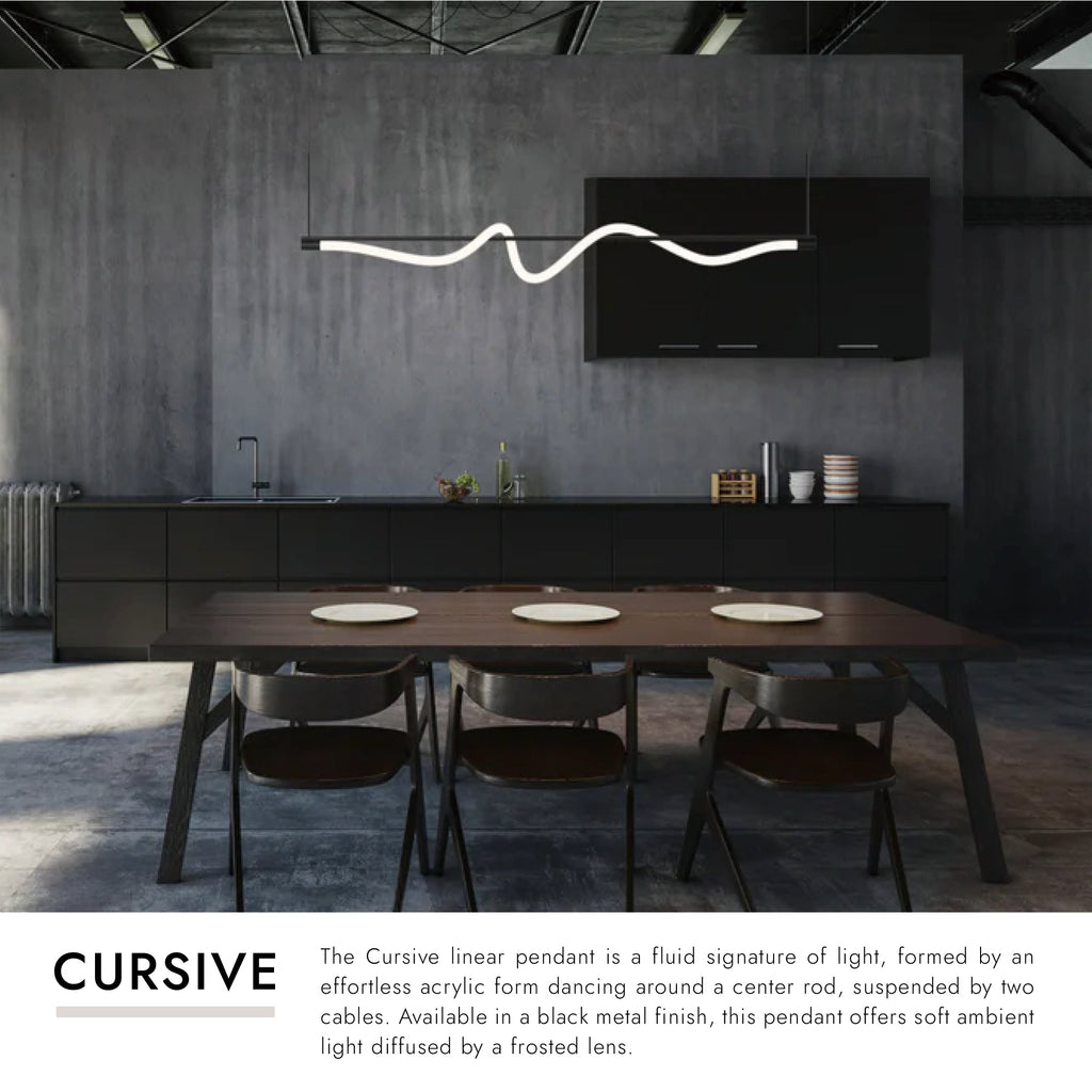 Cursive 54-in Linear Pendant