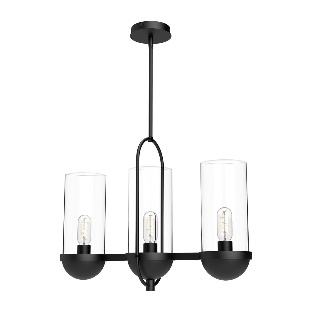 Cyrus 24-in Linear Pendant — Clear Glass/Matte Black