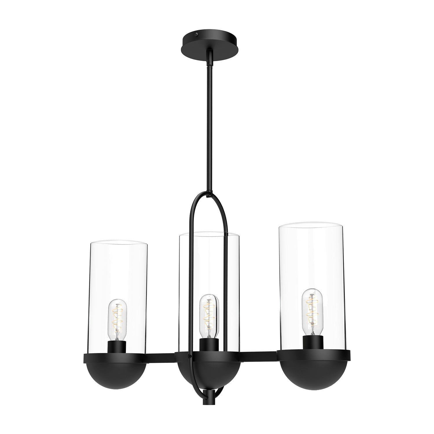 Cyrus 24-in Linear Pendant — Clear Glass/Matte Black