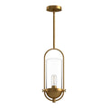 Cyrus 8-in Pendant — Aged Gold/Clear Glass