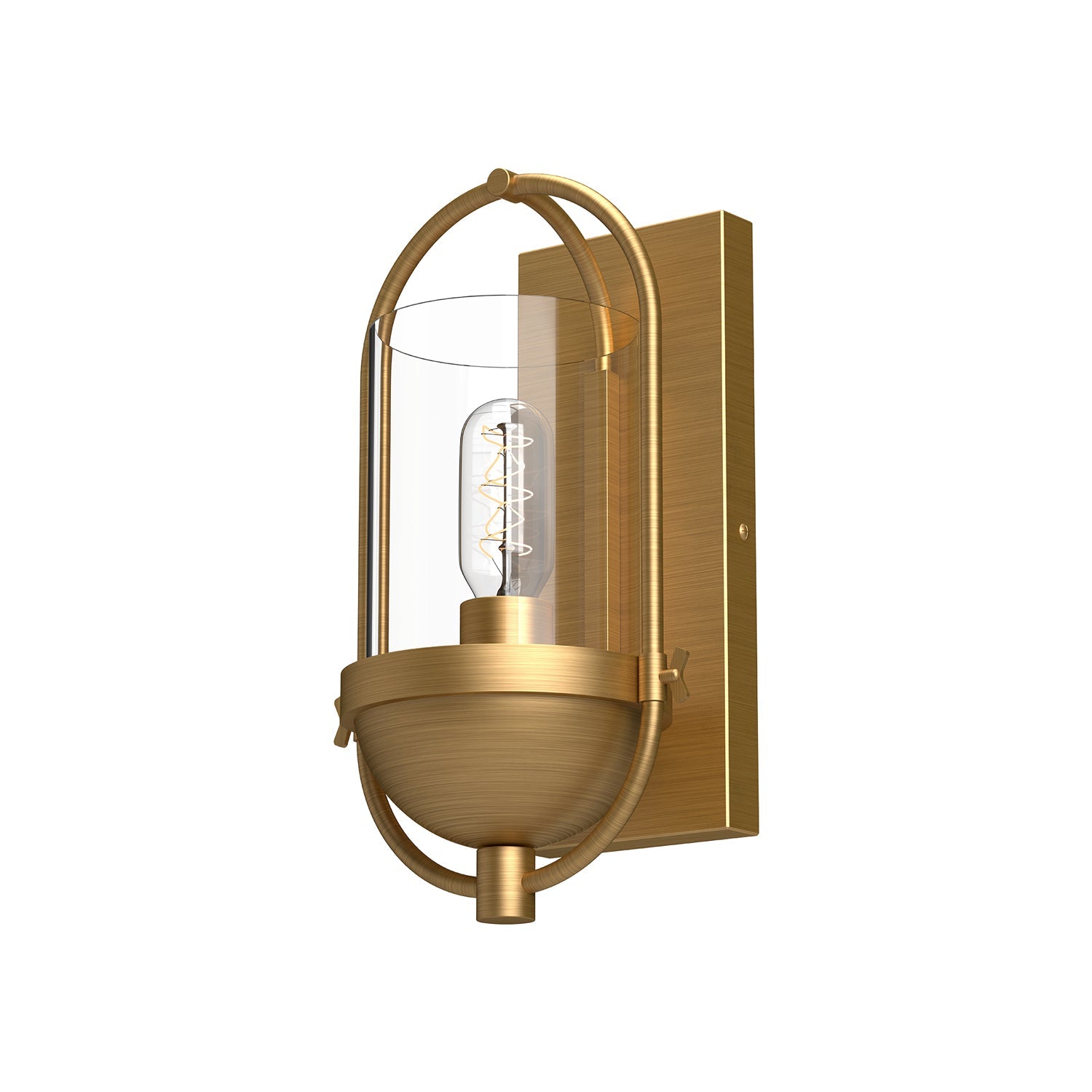 Cyrus 7-in Wall/Vanity Light — Aged Gold/Clear Glass