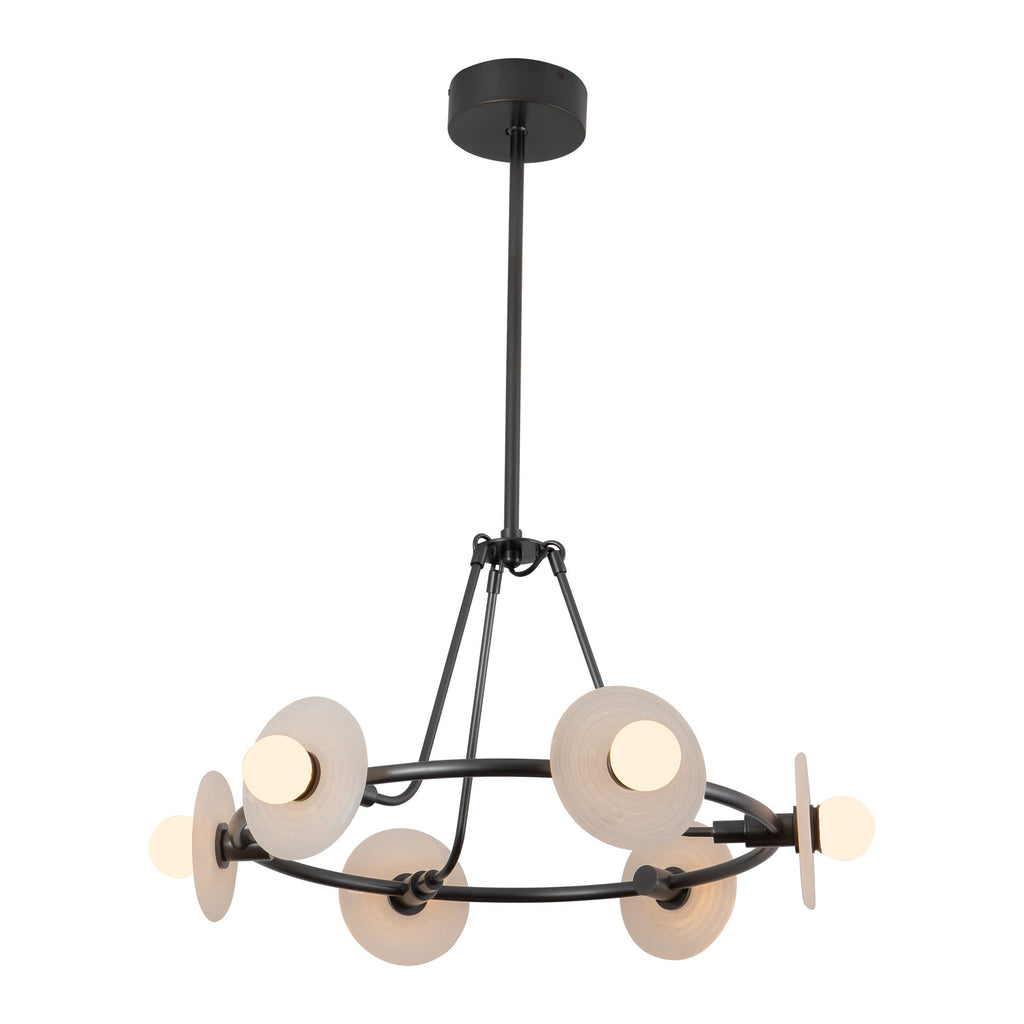 Dahlia 28-in Chandelier — Urban Bronze/Alabaster [Universal Voltage]