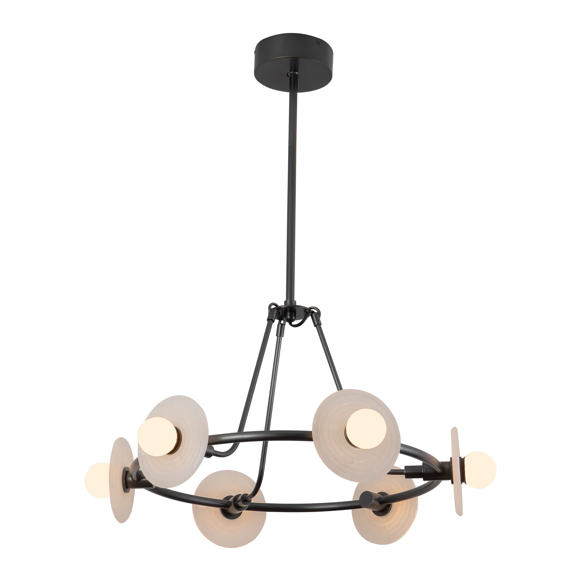 Dahlia 28-in Chandelier — Urban Bronze/Alabaster [Universal Voltage]