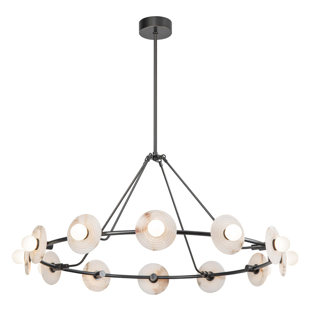 Dahlia 46-in Chandelier — Urban Bronze/Alabaster [Universal Voltage]