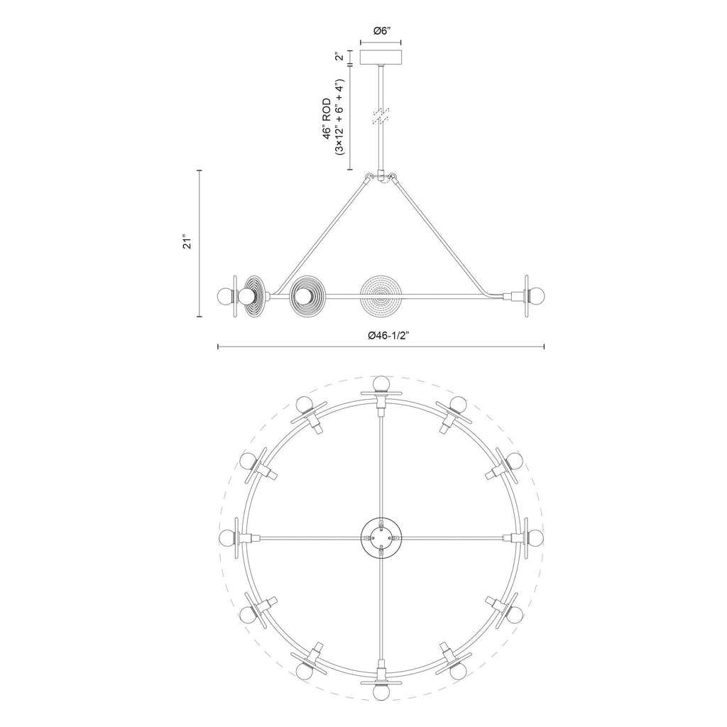 Dahlia 46-in Chandelier