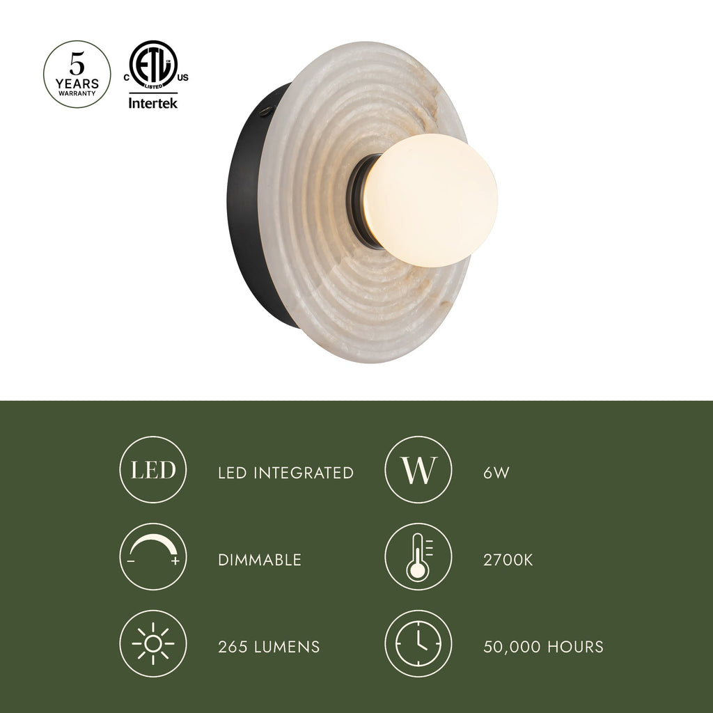 Dahlia 6-in Wall/Vanity Light