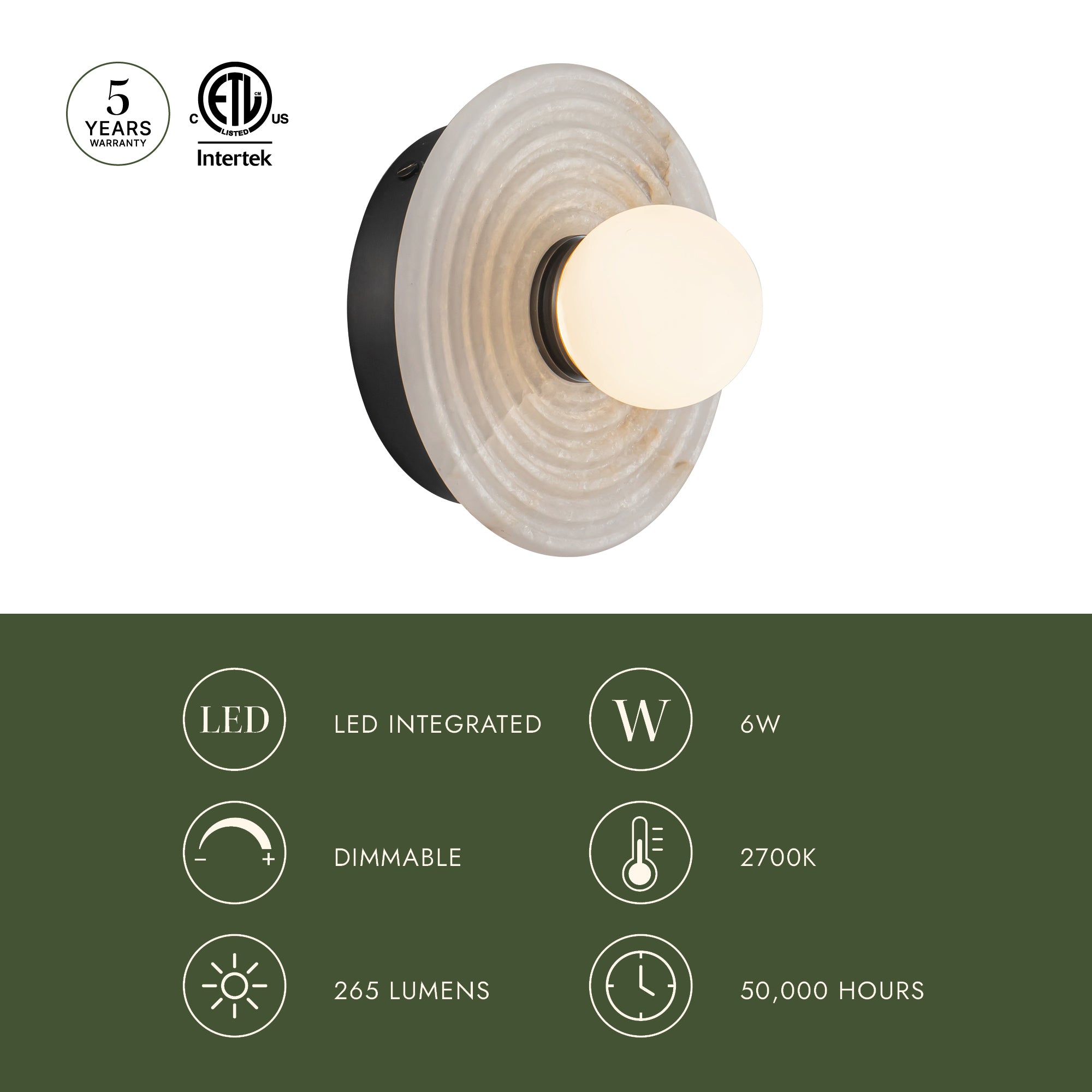 Dahlia 6-in Wall/Vanity Light