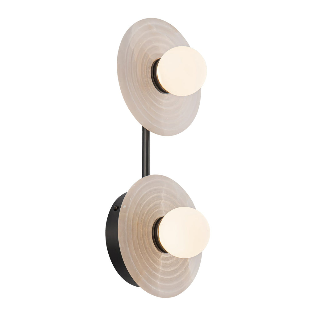 Dahlia 14-in Wall/Vanity Light — Urban Bronze/Alabaster