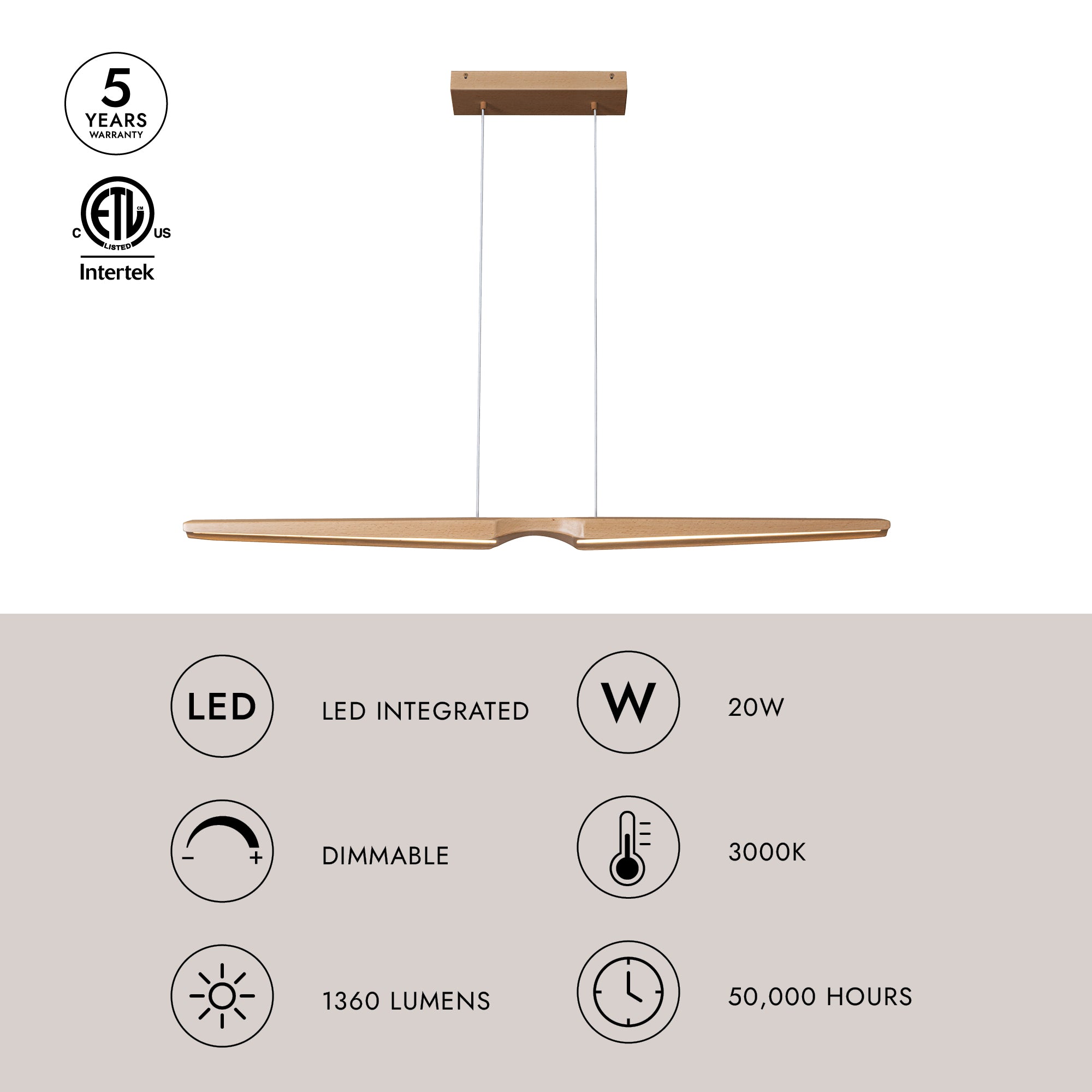 Dakota 47-in Linear Pendant