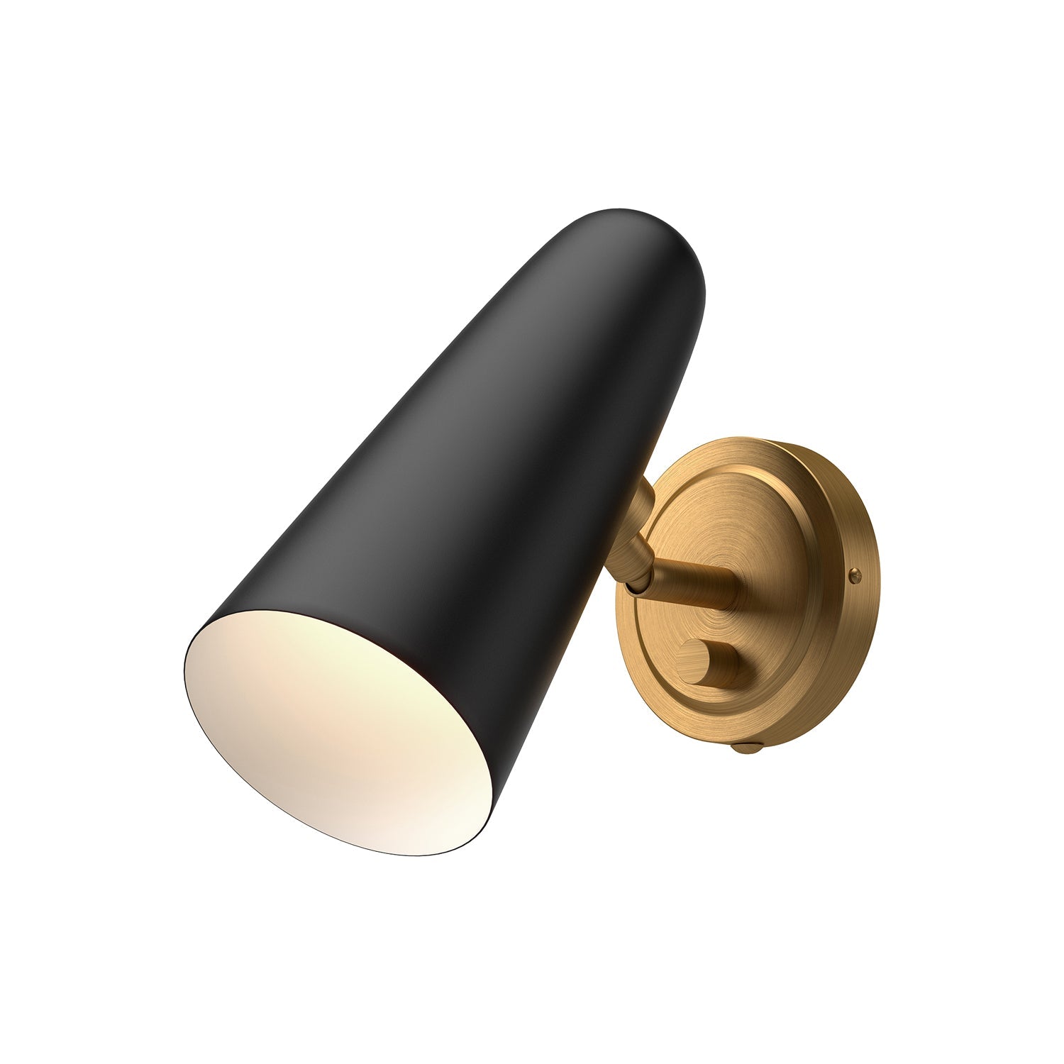 Daniel 5-in Wall/Vanity Light — Aged Gold/Matte Black