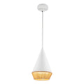 Daphne 7-in Pendant — White/Brown Cotton Rope