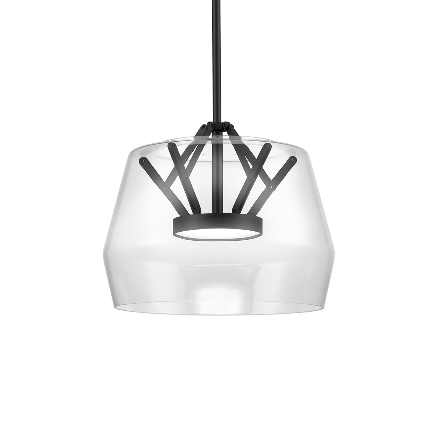 Deco 12-in Pendant — Clear/Black