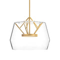 Deco 18-in Pendant — Clear/Brushed Gold