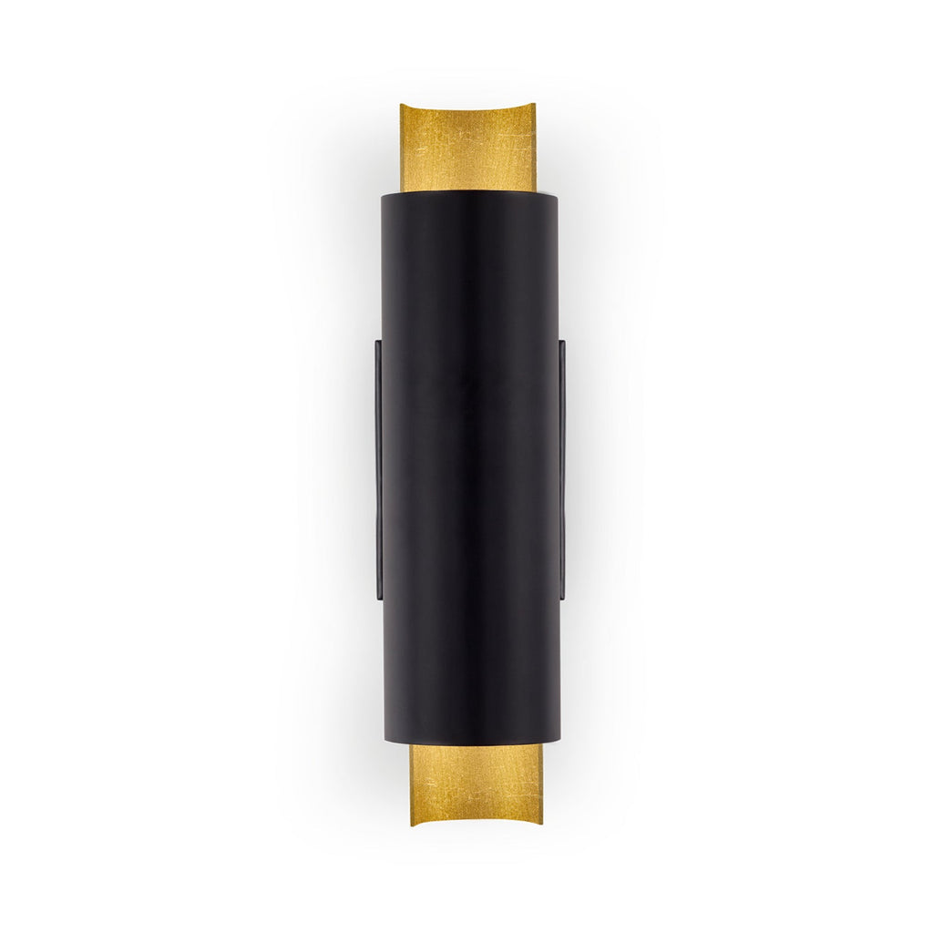 Dela 16-in Wall Sconce — Black/Gold Leaf