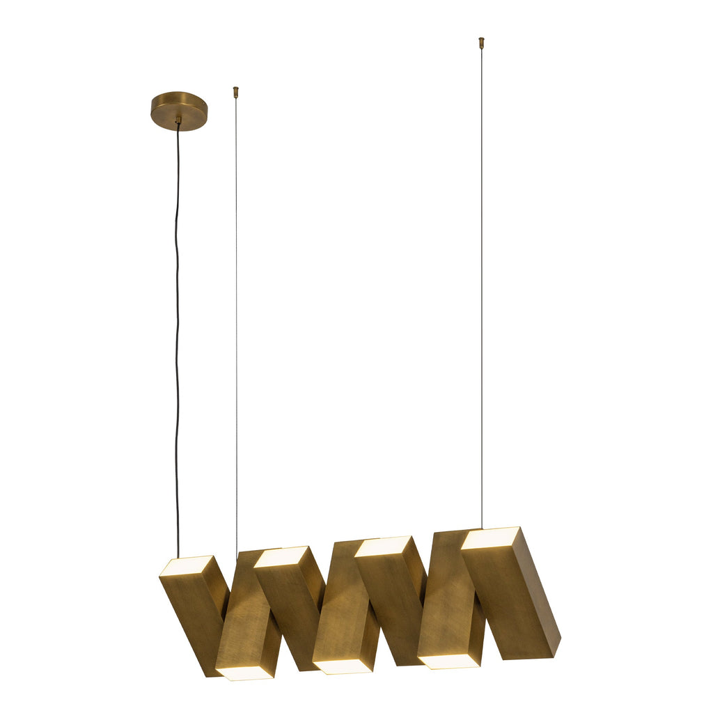 Domino 35-in Linear Pendant — Vintage Brass [Universal Voltage]