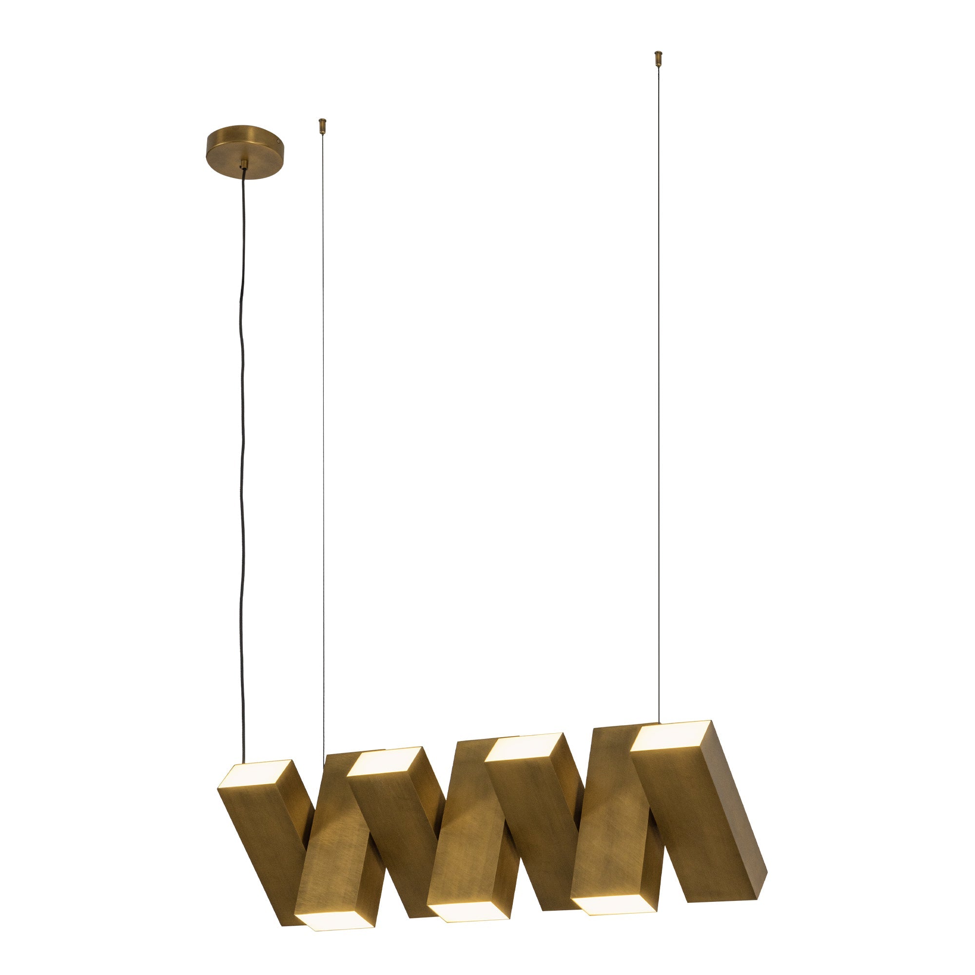 Domino 35-in Linear Pendant — Vintage Brass [Universal Voltage]