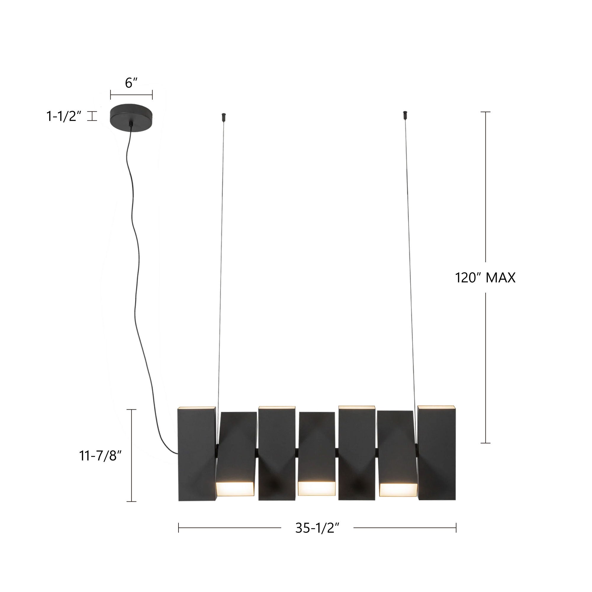 Domino 35-in Linear Pendant