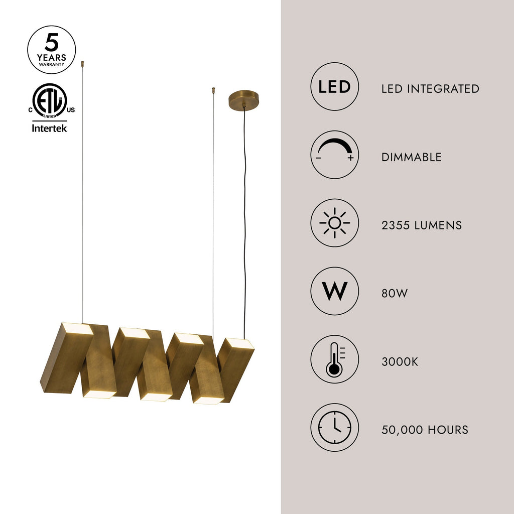 Domino 35-in Linear Pendant
