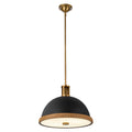 Doral 16-in Pendant — Matte Black/Vintage Brass