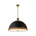 Doral 24-in Pendant — Matte Black/Vintage Brass