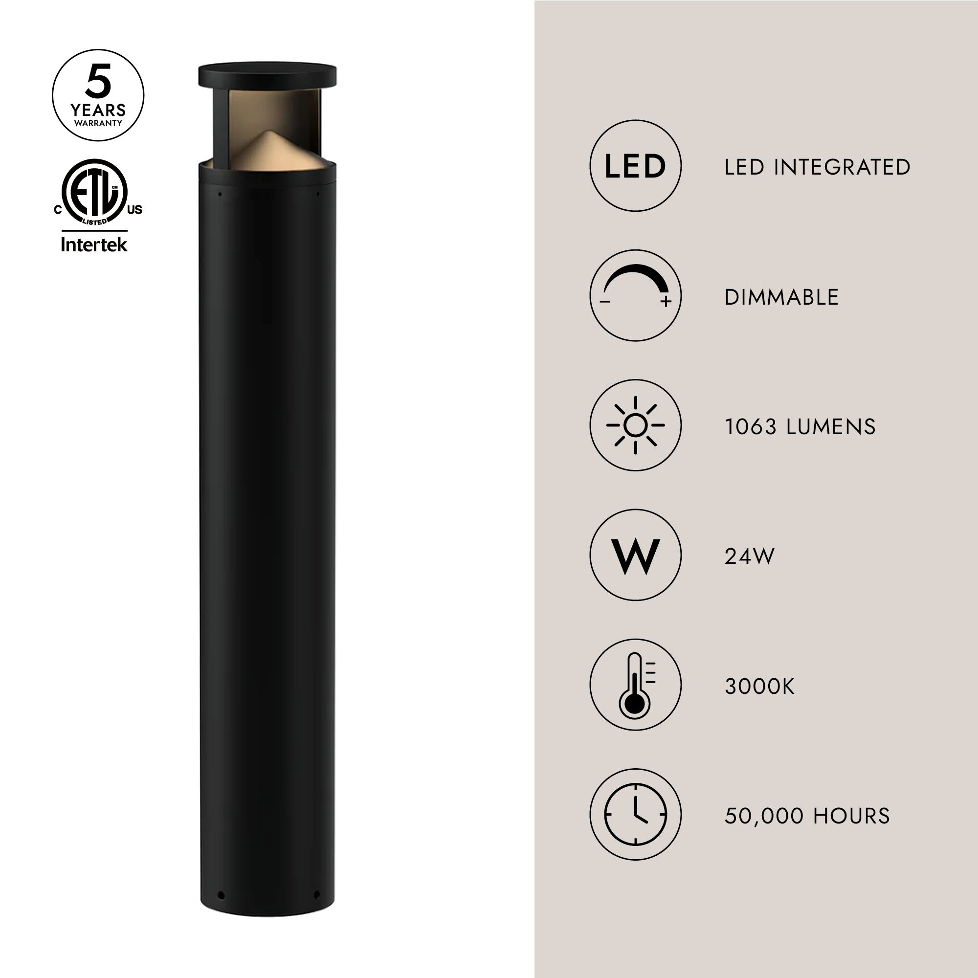 Dover 39-in Exterior Bollard