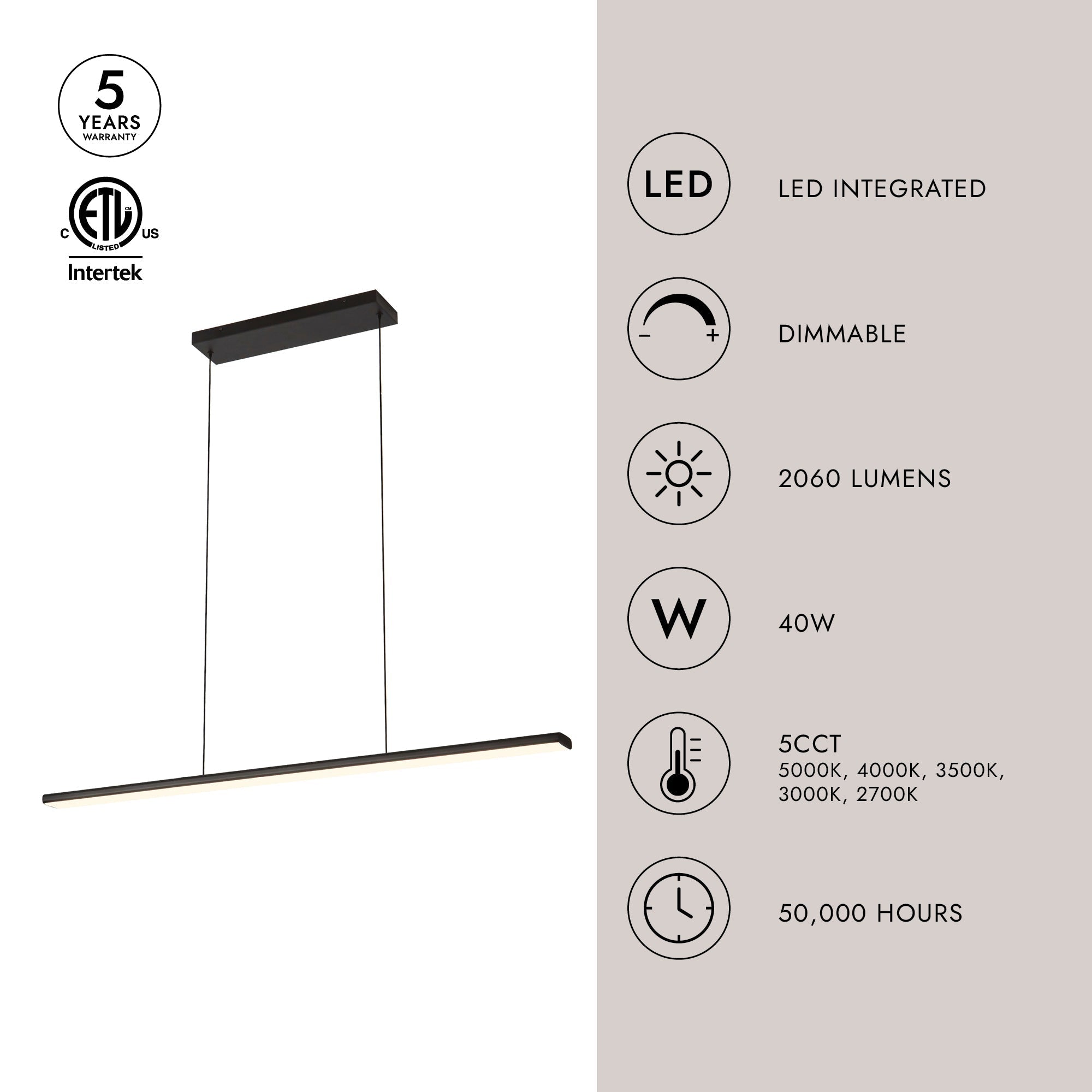 Drift 45-in Linear Pendant