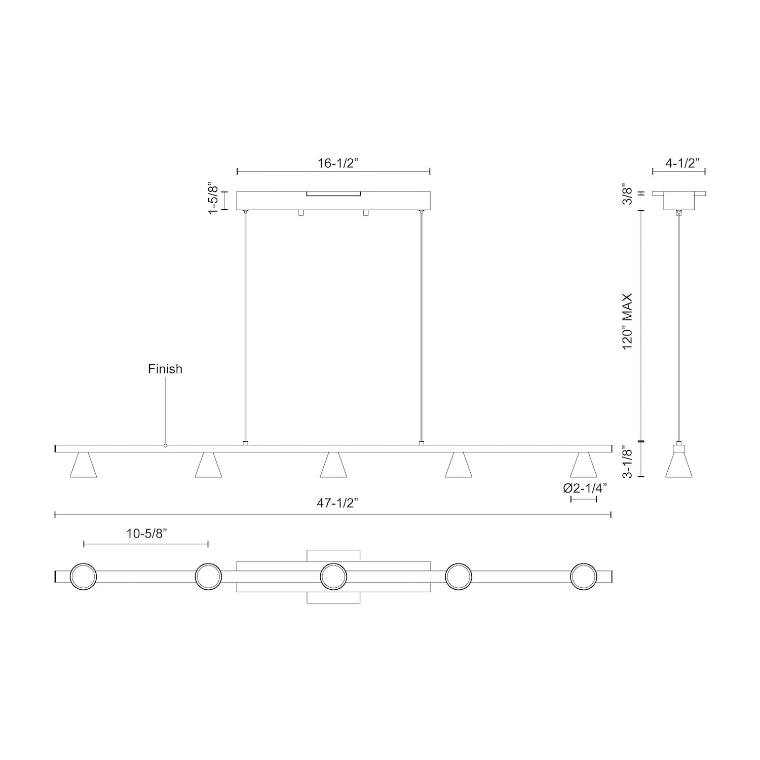 Dune 47-in Linear Pendant