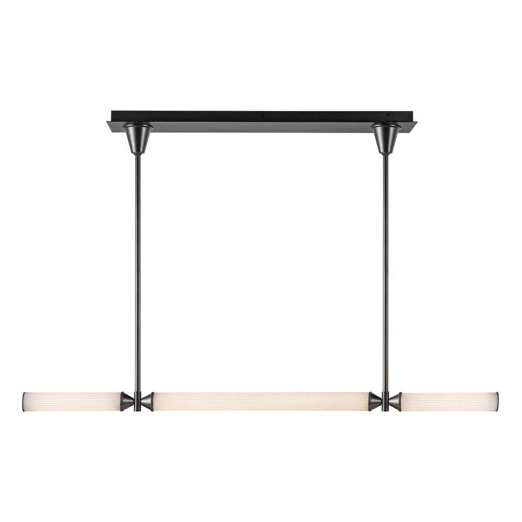 Edwin 48-in Linear Pendant — Urban Bronze/Frosted Ribbed Glass [Universal Voltage]