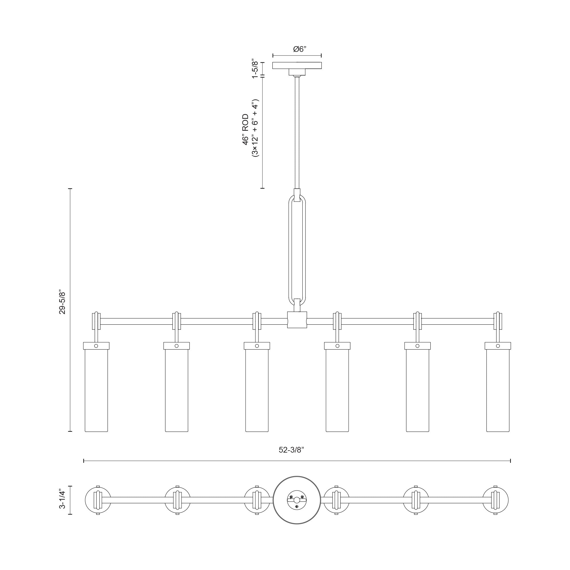 Wynwood 52-in Linear Pendant
