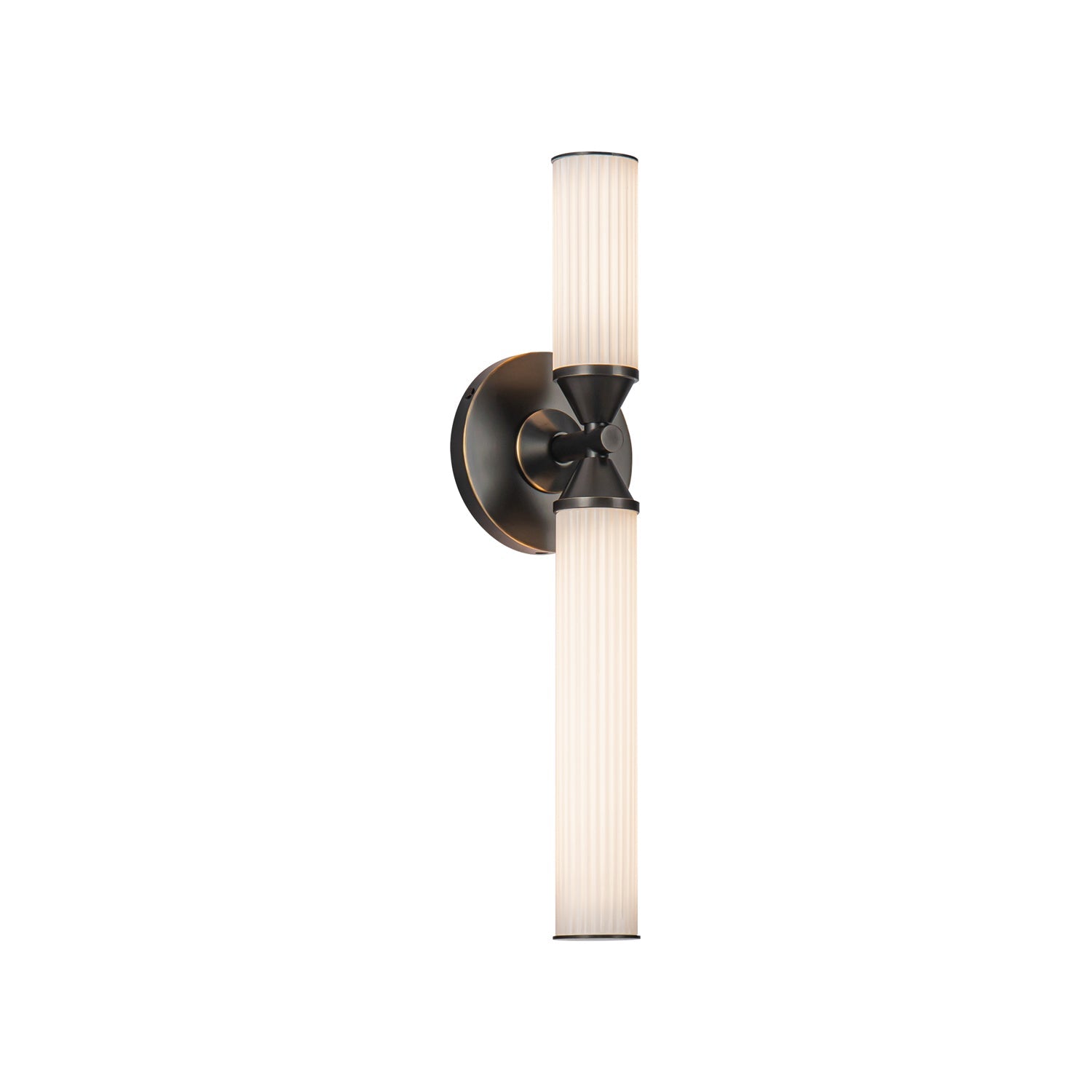 Edwin 18-in Wall/Vanity Light — Urban Bronze/Frosted Ribbed Glass