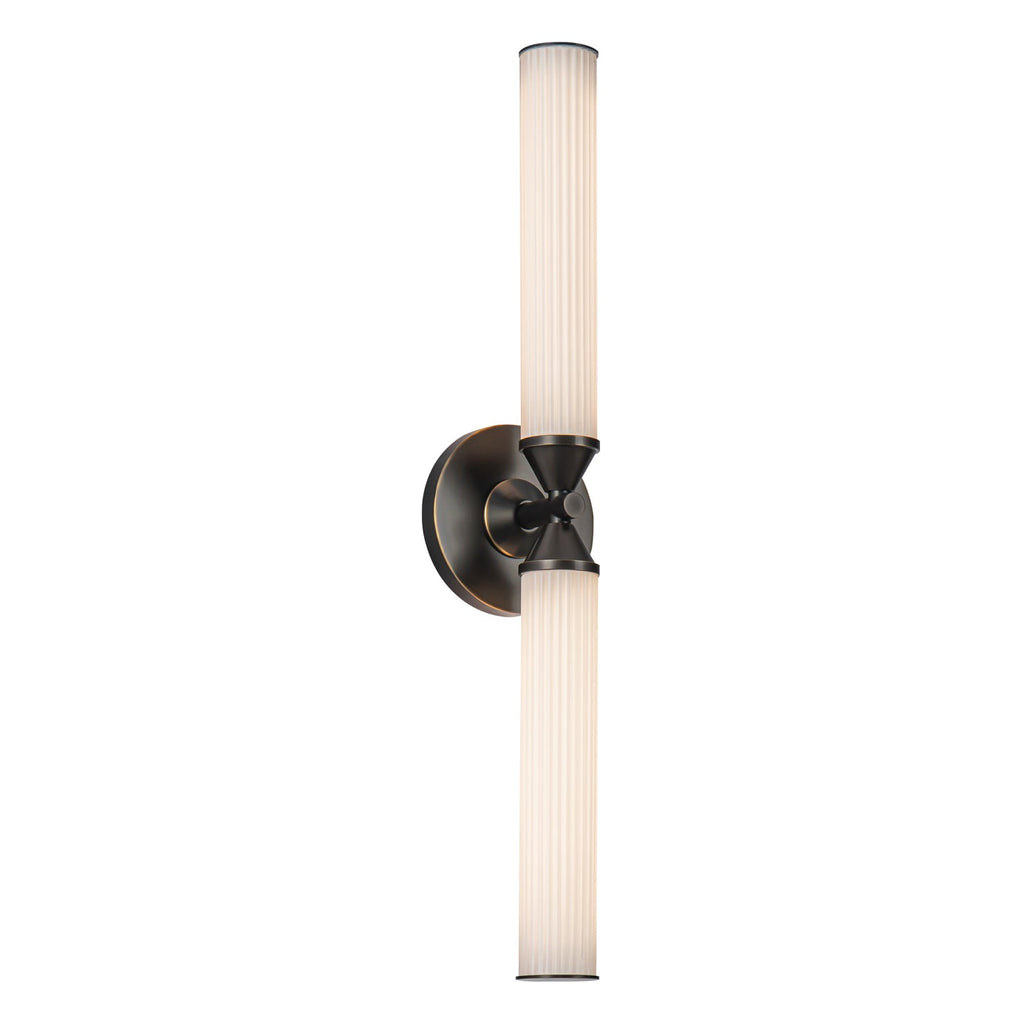 Edwin 22-in Wall/Vanity Light — Urban Bronze/Frosted Ribbed Glass