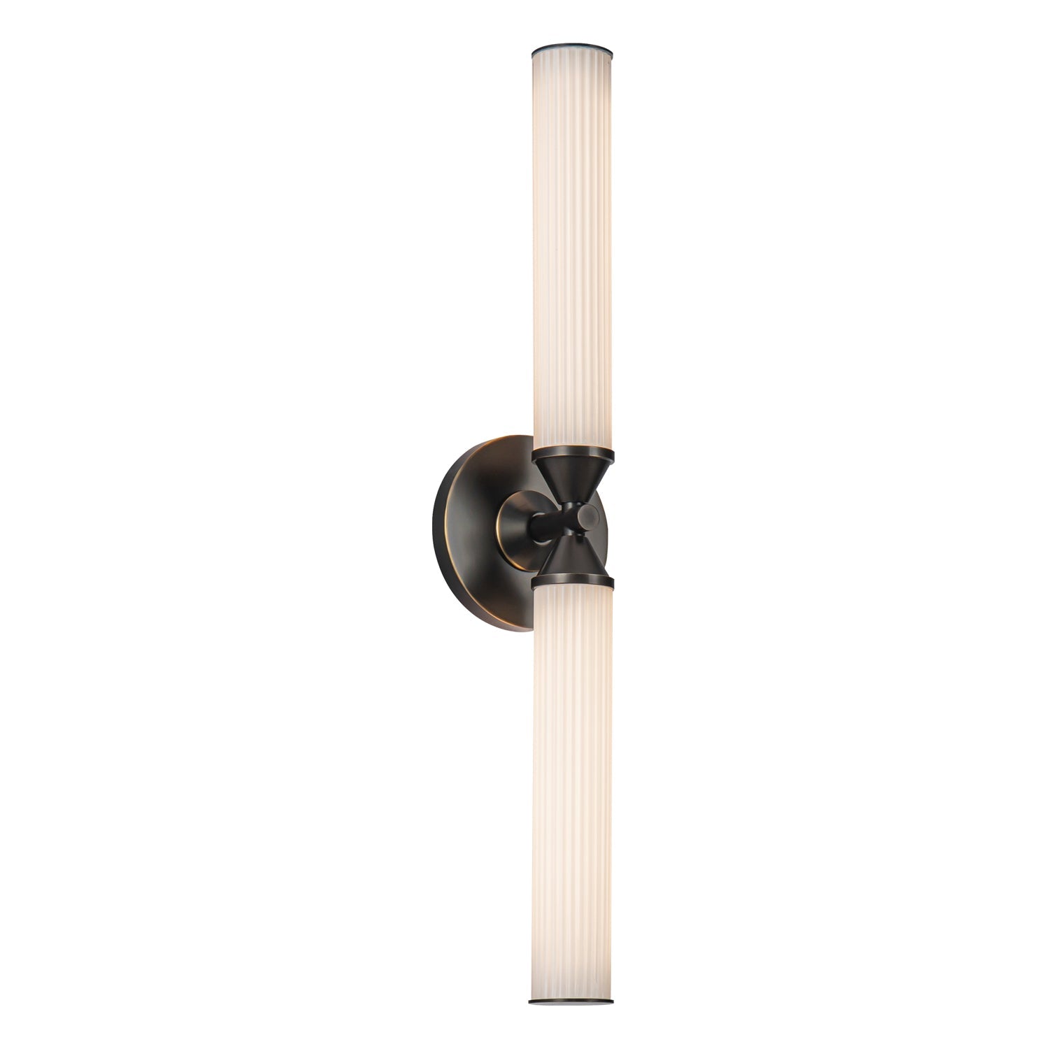 Edwin 22-in Wall/Vanity Light — Urban Bronze/Frosted Ribbed Glass